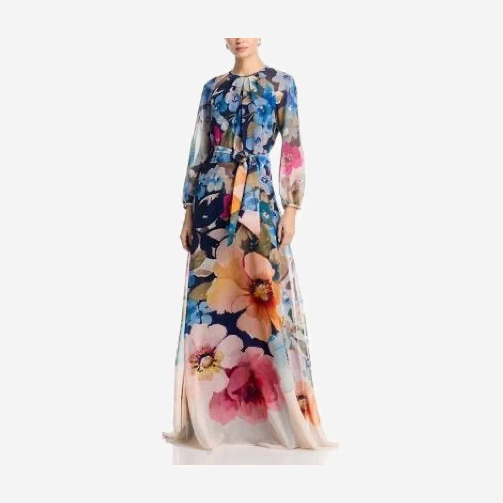 Teri Jon by Rickie Freeman Chiffon Maxi Dress
