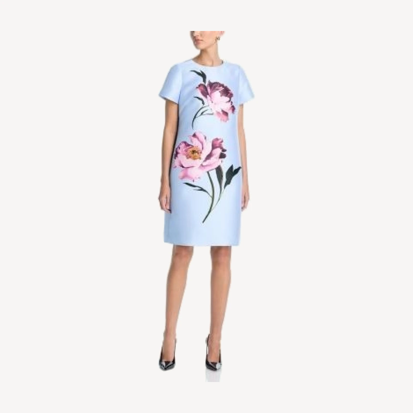 Teri Jon by Rickie Freeman Faille Placement Floral Dress