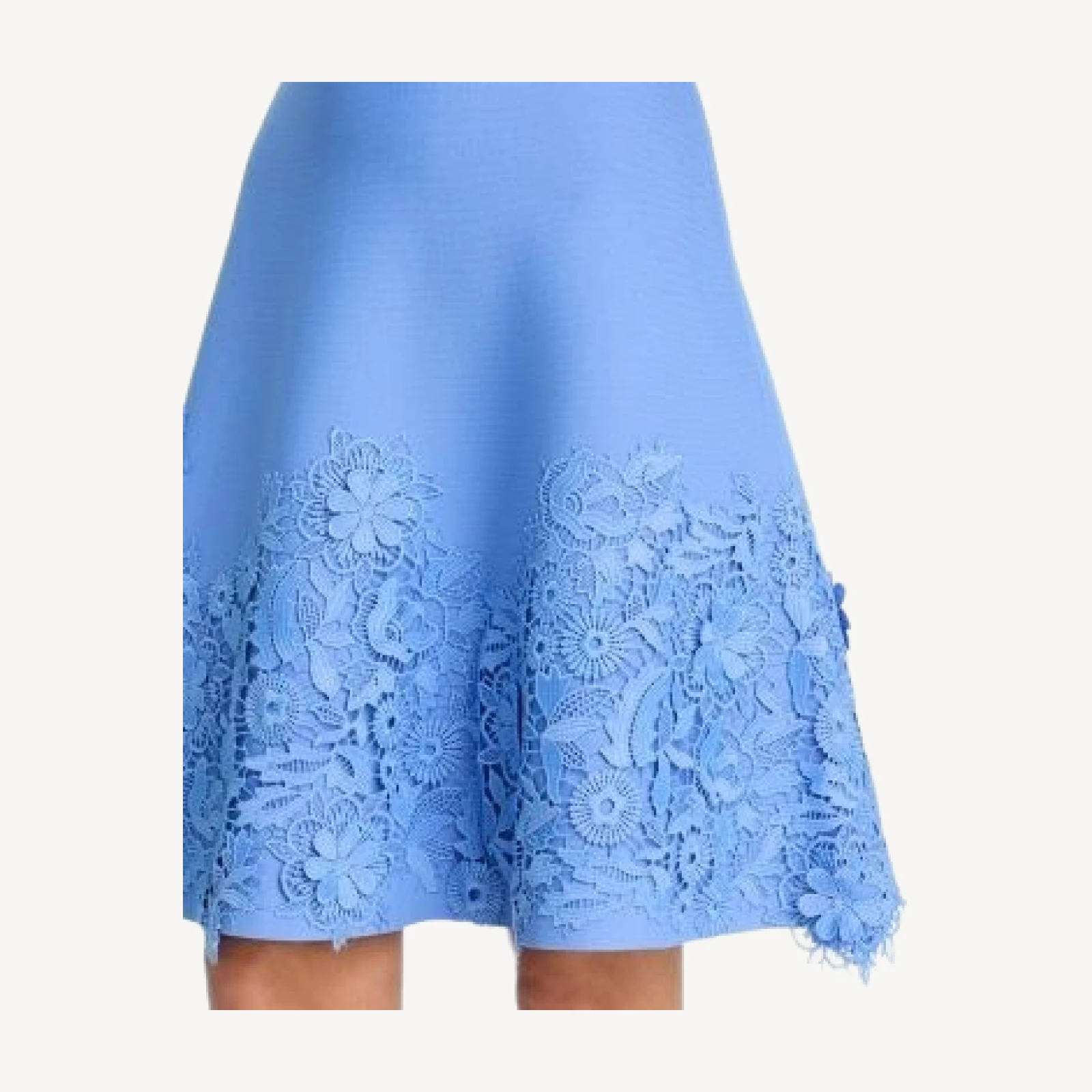Teri Jon by Rickie Freeman Short Sleeve Lace Hem Knit Dress
