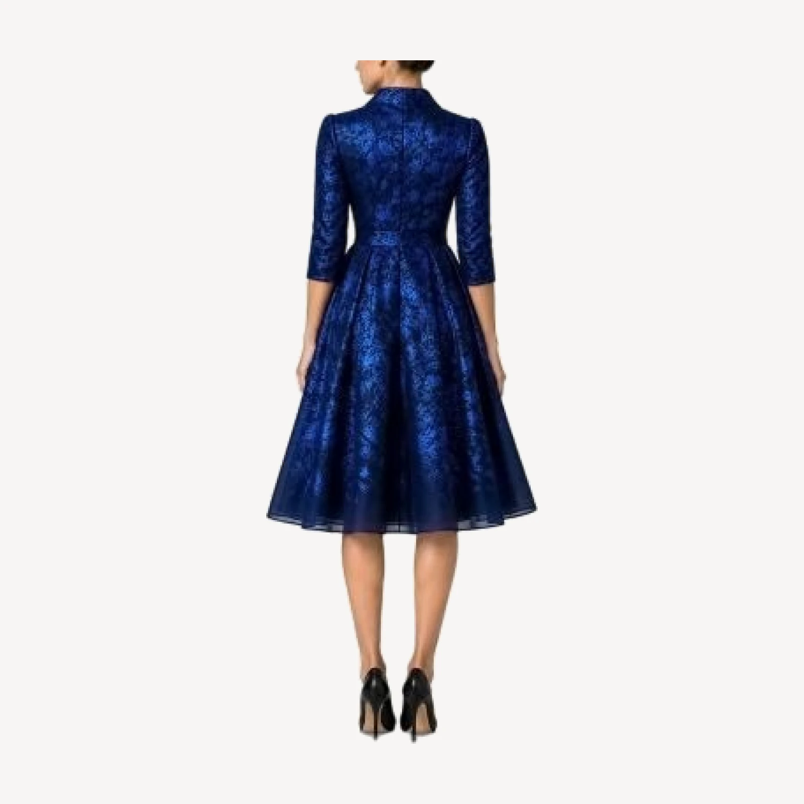 Teri Jon by Rickie Freeman Metallic Organza Jacquard Shirtwaist Dress