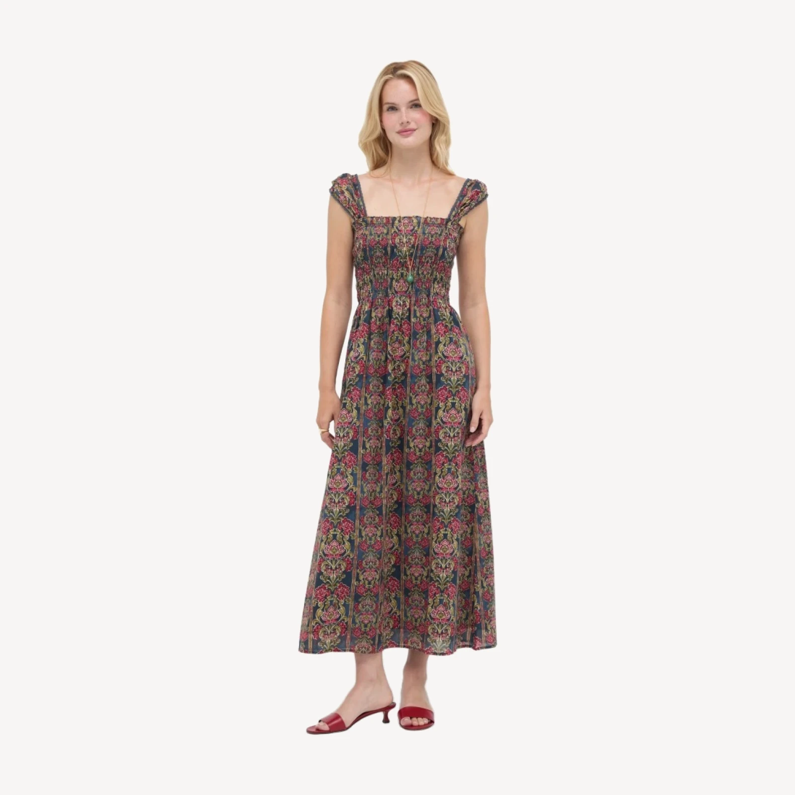 The Harper Nap Dress - Stowell Medallion Stripe