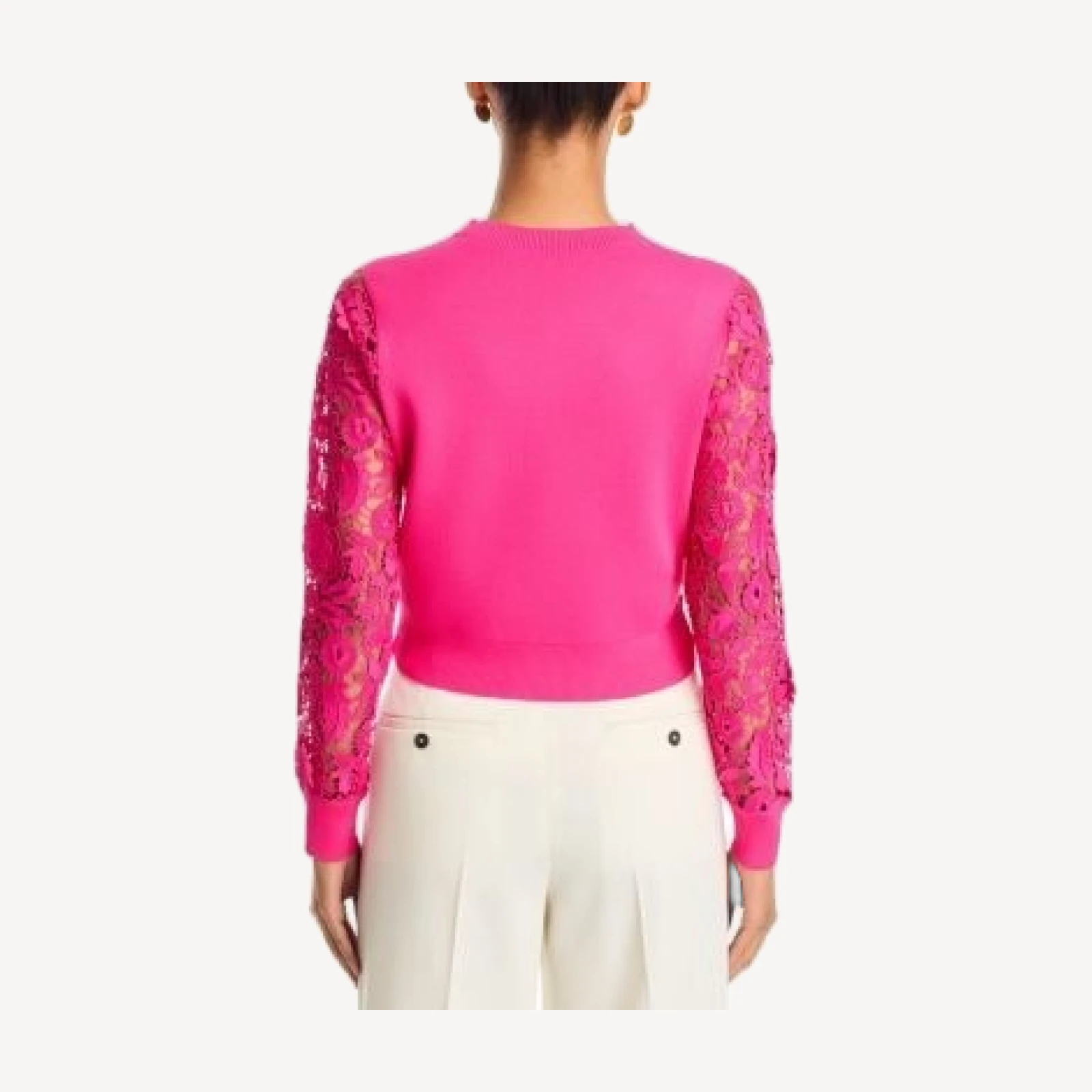 Teri Jon by Rickie Freeman Eyelet Lace Knit Cardigan