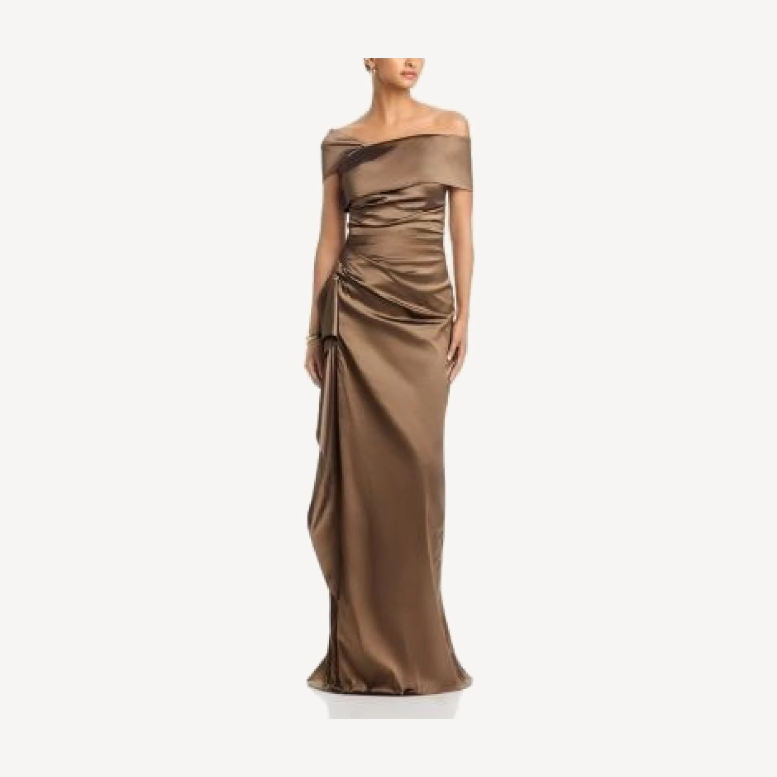 Teri Jon by Rickie Freeman Asymmetrical Taffeta Gown