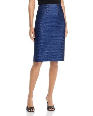 Teri Jon by Rickie Freeman Shimmer Basket Weave Jacquard Skirt