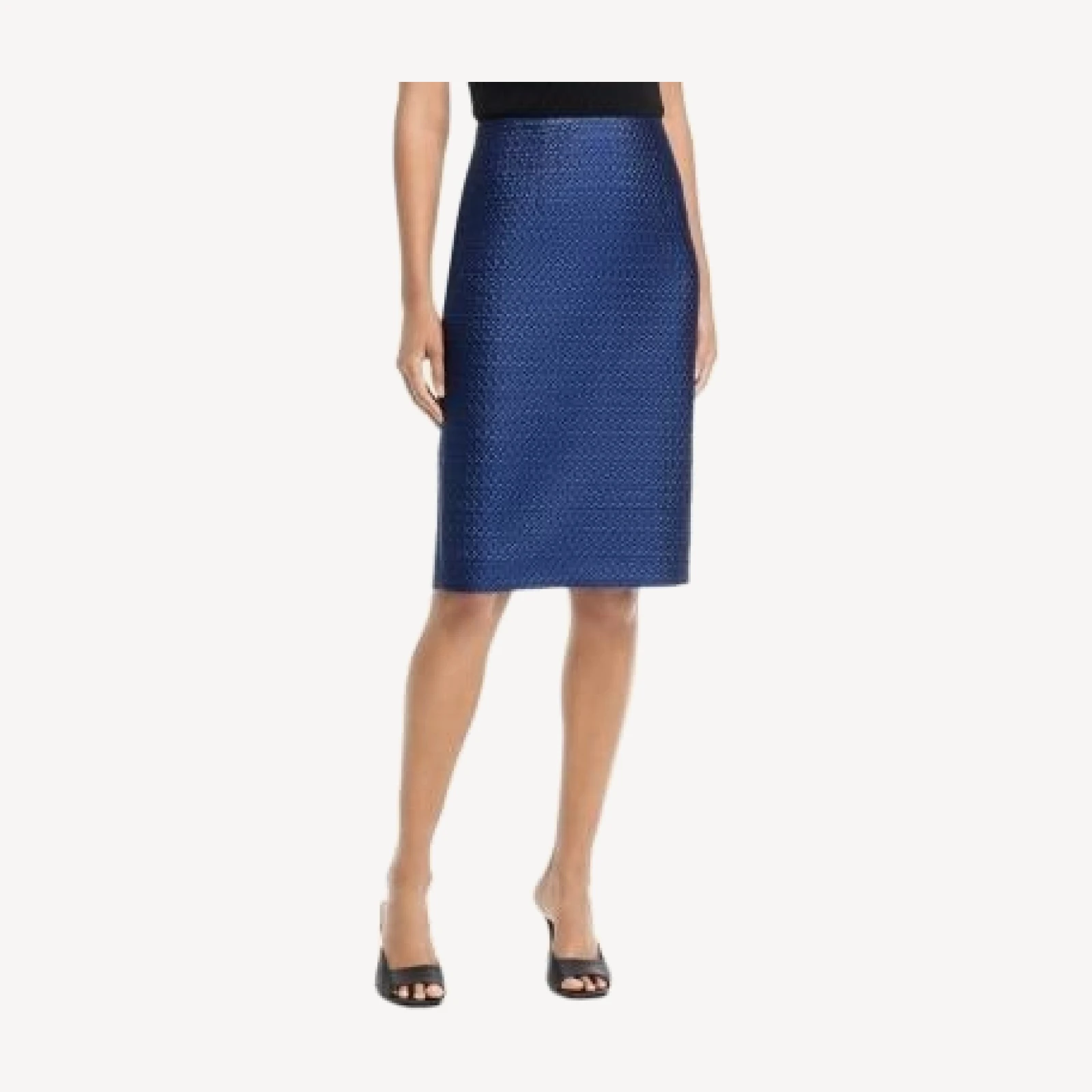 Teri Jon by Rickie Freeman Shimmer Basket Weave Jacquard Skirt, cutout