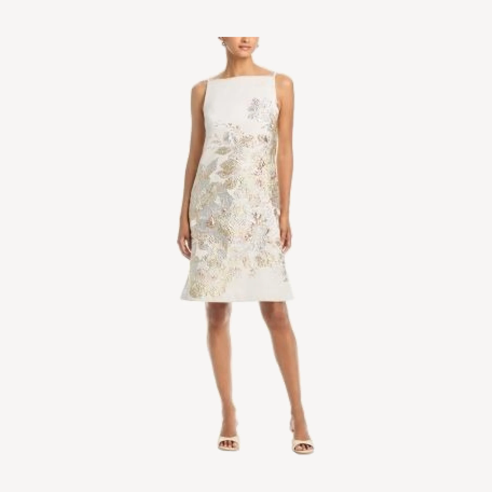 Teri Jon by Rickie Freeman Metallic Jacquard Shift Dress