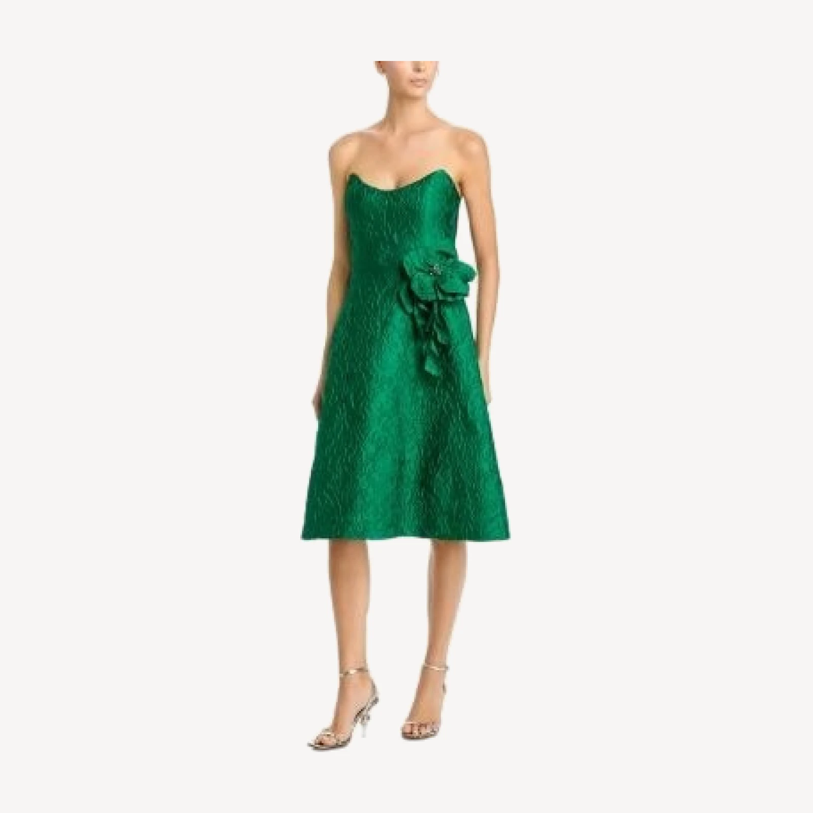 Teri Jon by Rickie Freeman Jacquard Strapless Flared Dress
