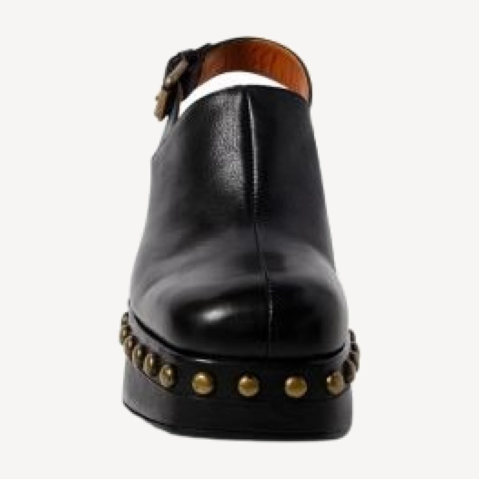 Free People Women's Autumn Square Toe Studded & Faux Fur Trim High Heel Platform Clogs