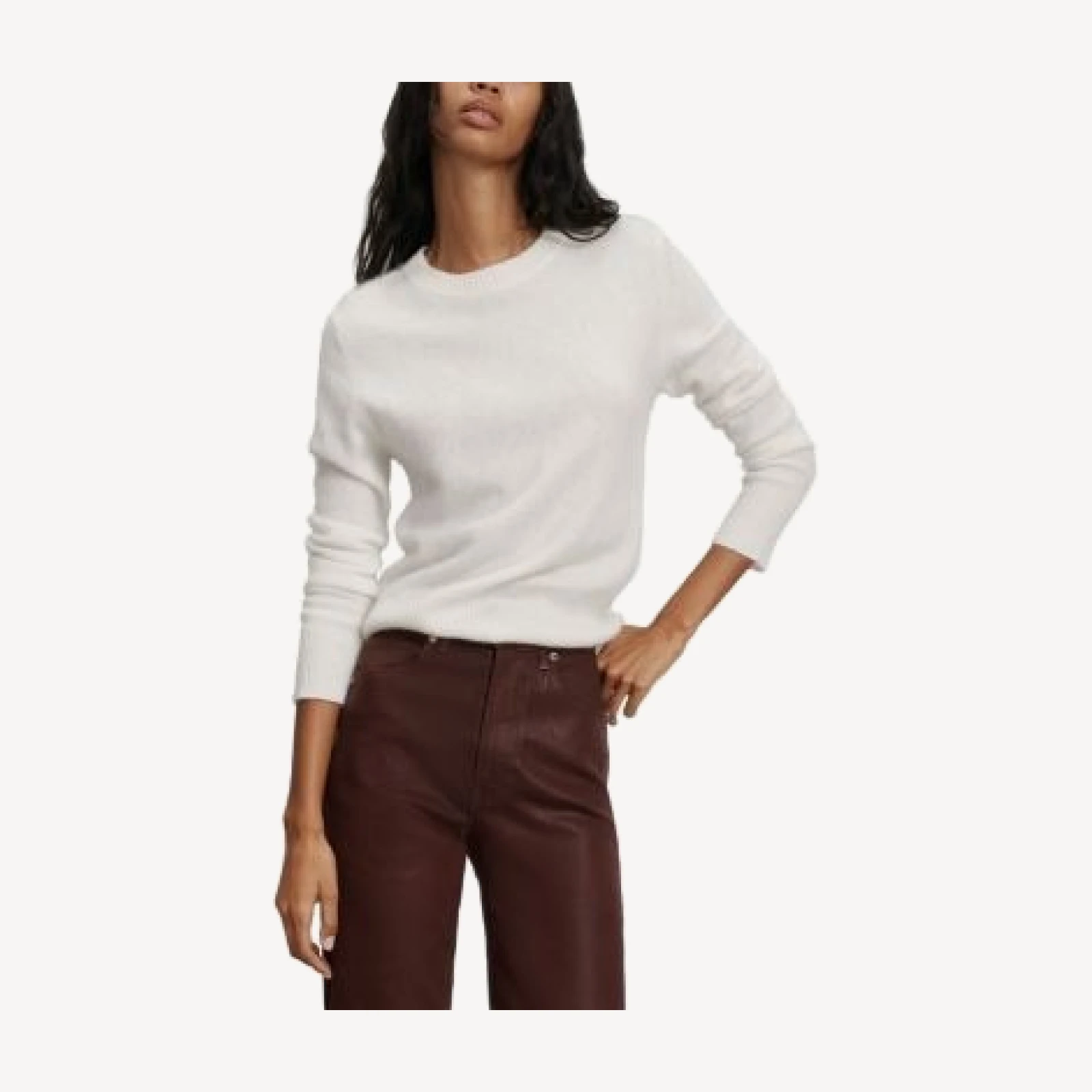 Veronica Beard Pippen Brushed Cashmere Long Sleeve Sweater