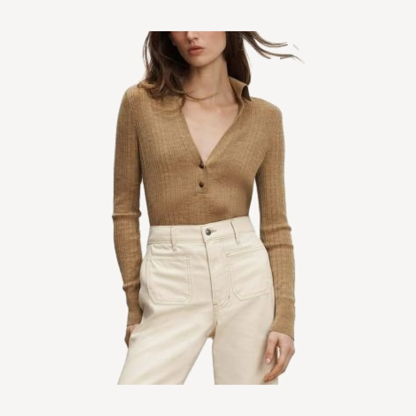 Veronica Beard Rouni Merino Wool V Neck Sweater