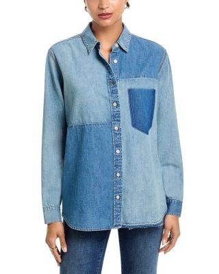 Veronica Beard Dalma Colorblocked Shirt