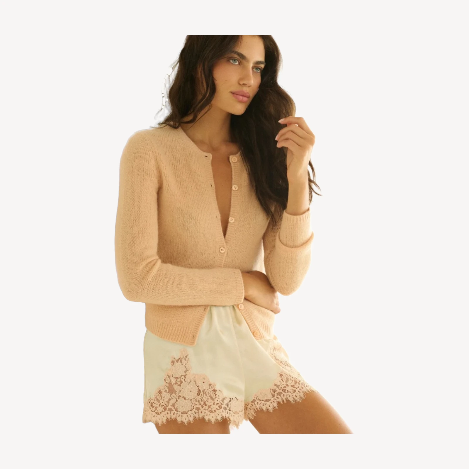 IONA SHORT -- SALT AND PEACH LACE