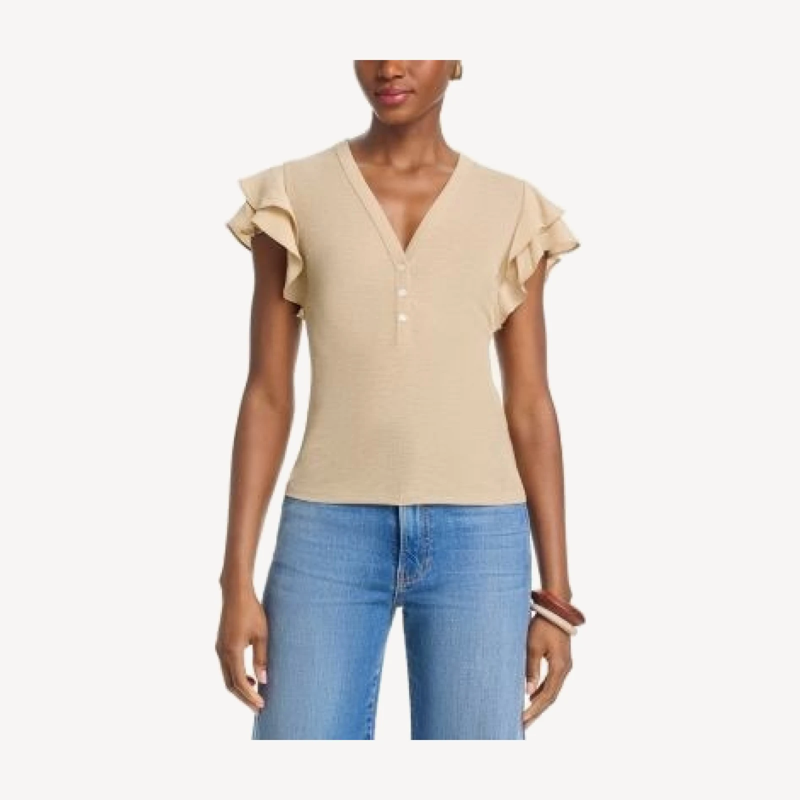 Veronica Beard Aphrodite Ruffled Sleeve Top