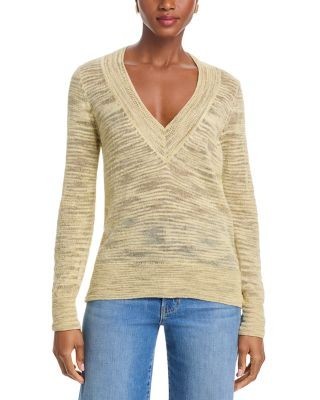 Veronica Beard Coleta V Neck Knit Sweater