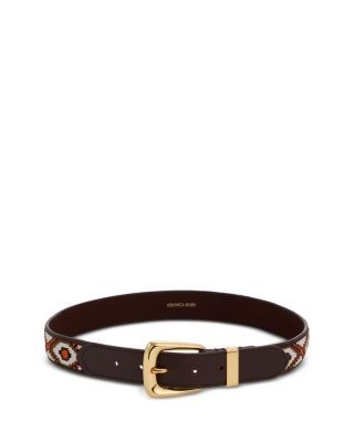 Veronica Beard Women's Beaded Arch Leather Belt