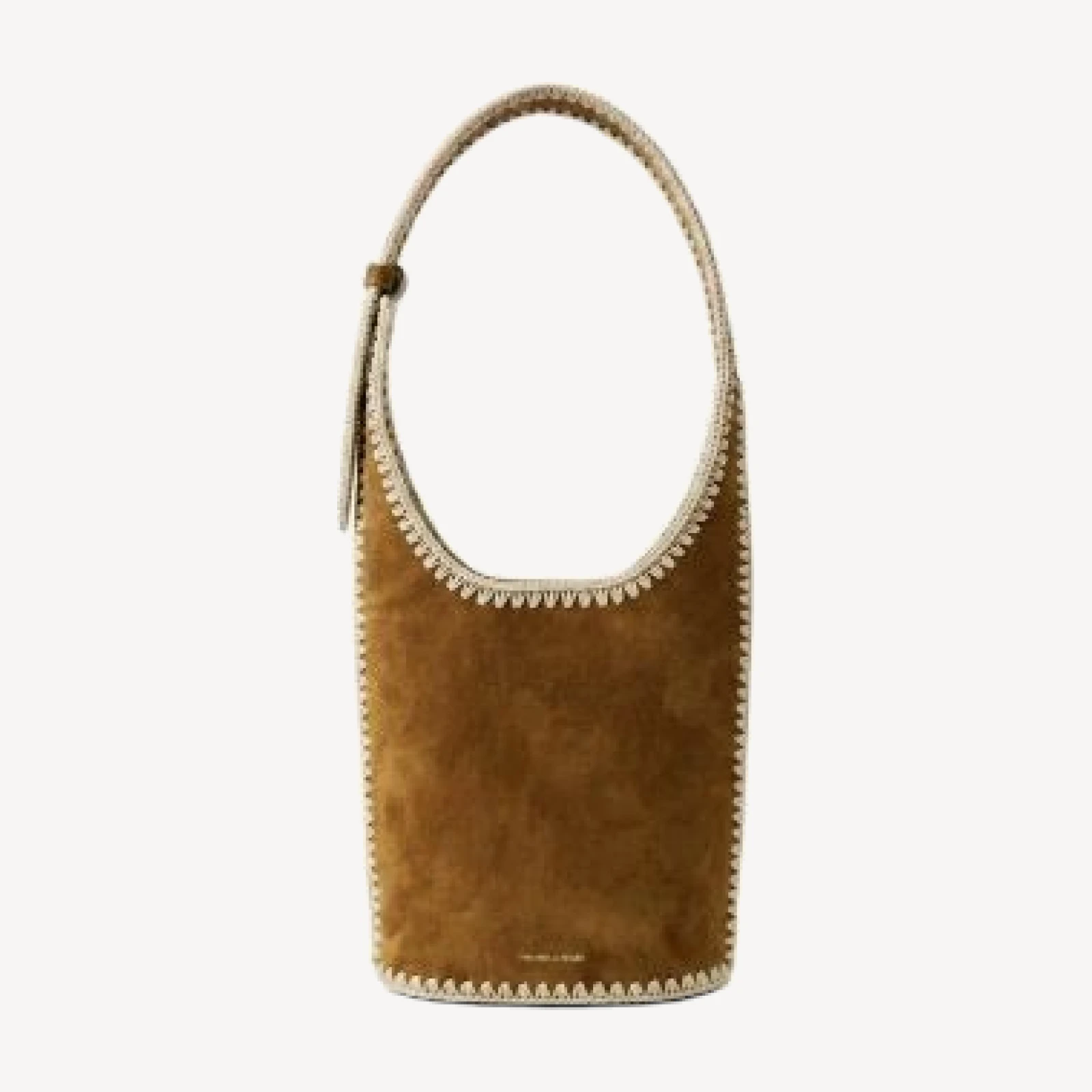 Veronica Beard Whipstitch Loop Suede Shoulder Bag