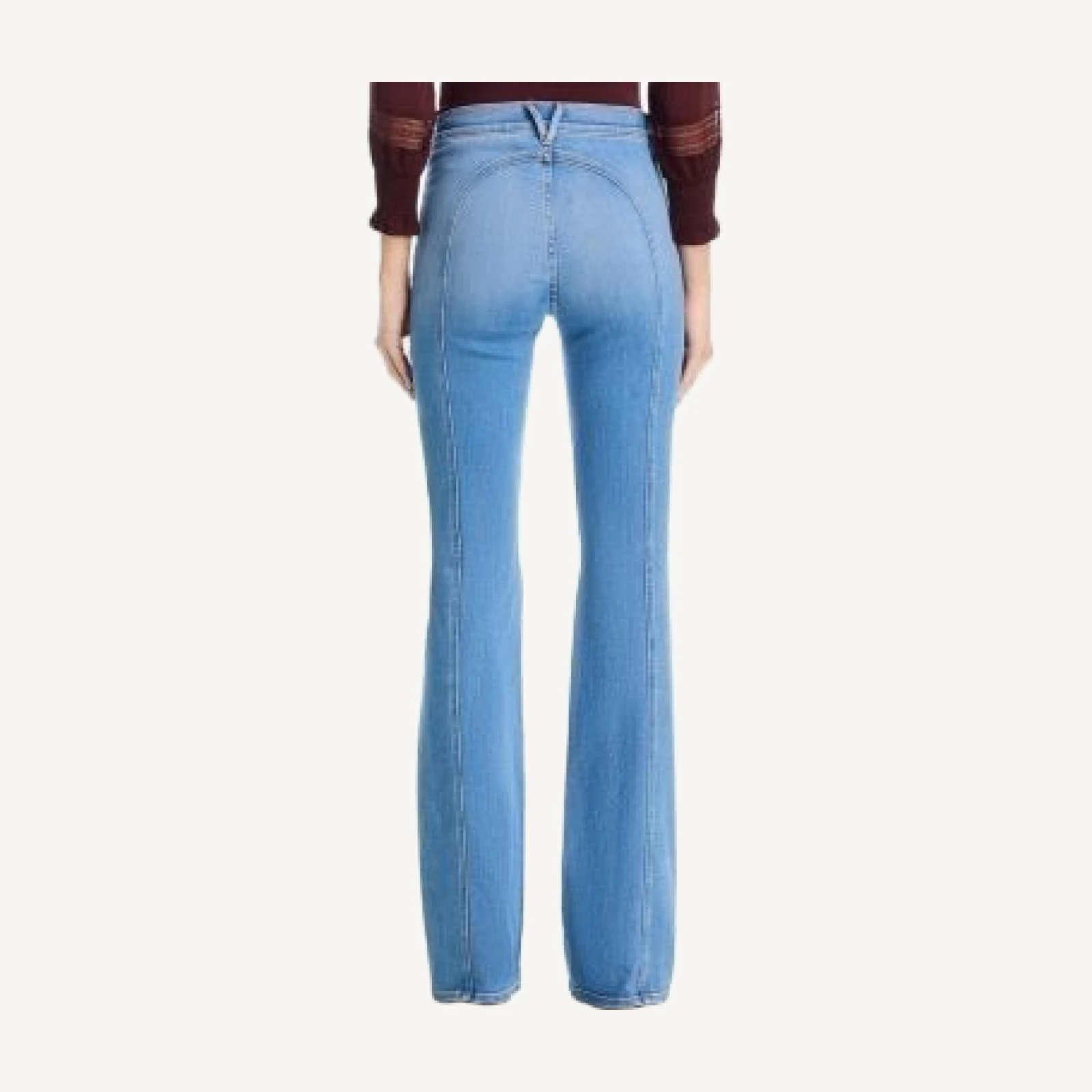 Veronica Beard Beverly High Rise Skinny Flare Leg Jeans in Sneak Peek