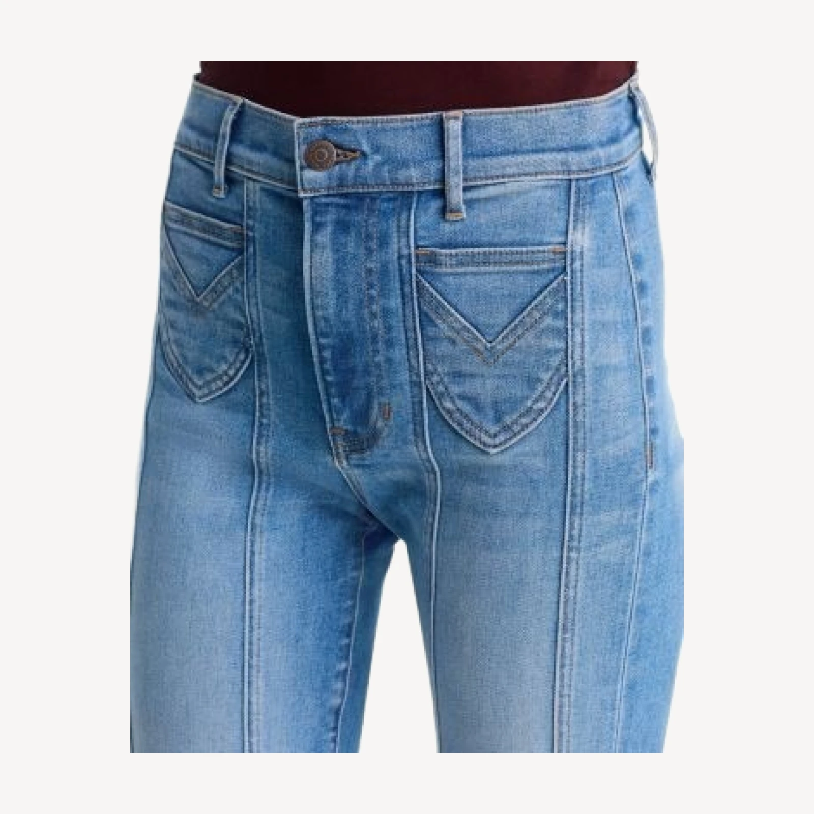 Veronica Beard Beverly High Rise Skinny Flare Leg Jeans in Sneak Peek