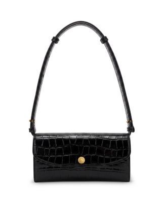 Veronica Beard Croc Embossed Leather Crossbody