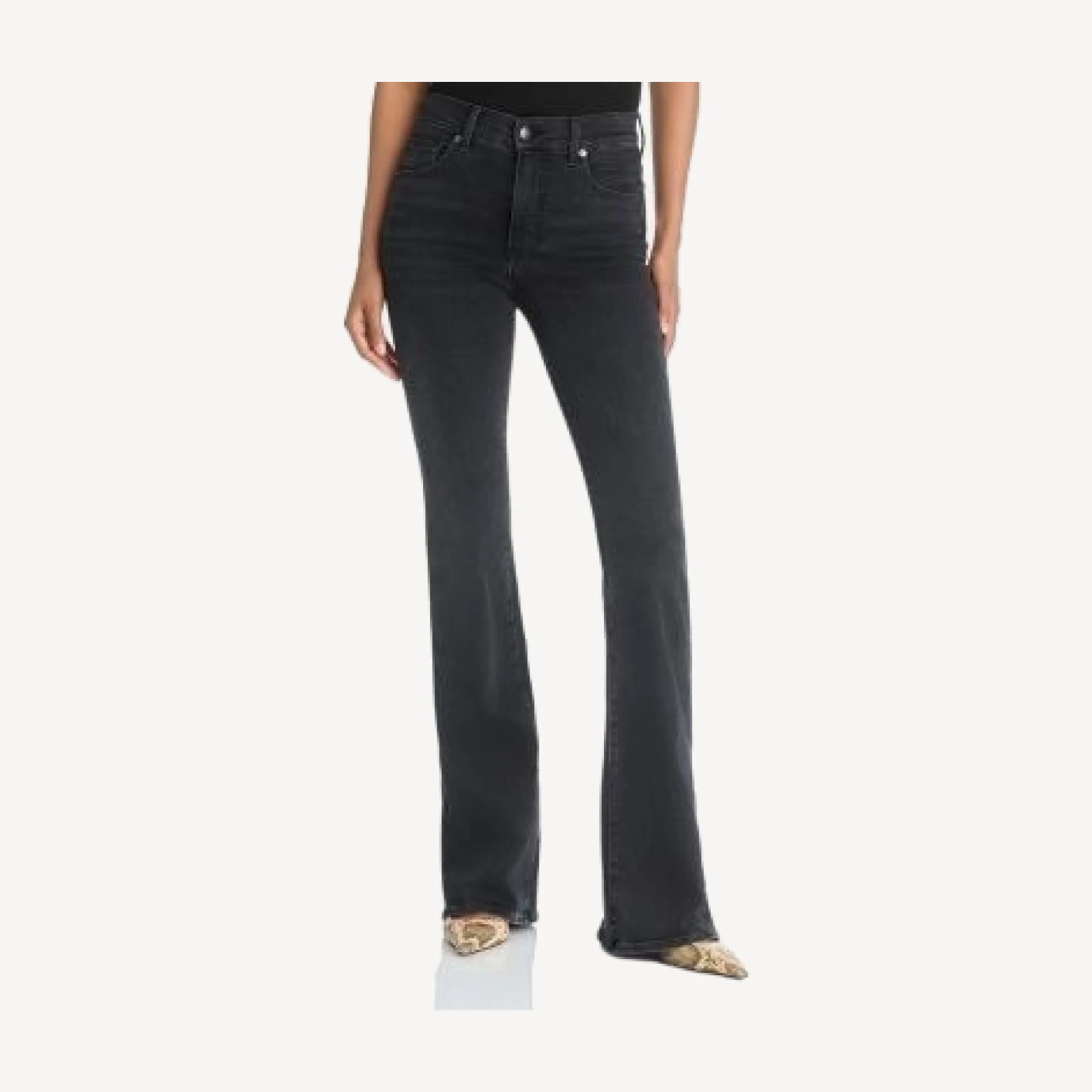 Veronica Beard Beverly Mid Rise Skinny Flare Jeans in Washed Onyx
