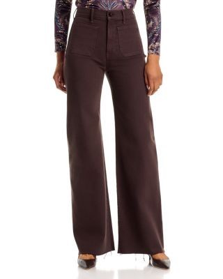 Veronica Beard Grant High Rise Wide Leg Jeans in Espresso