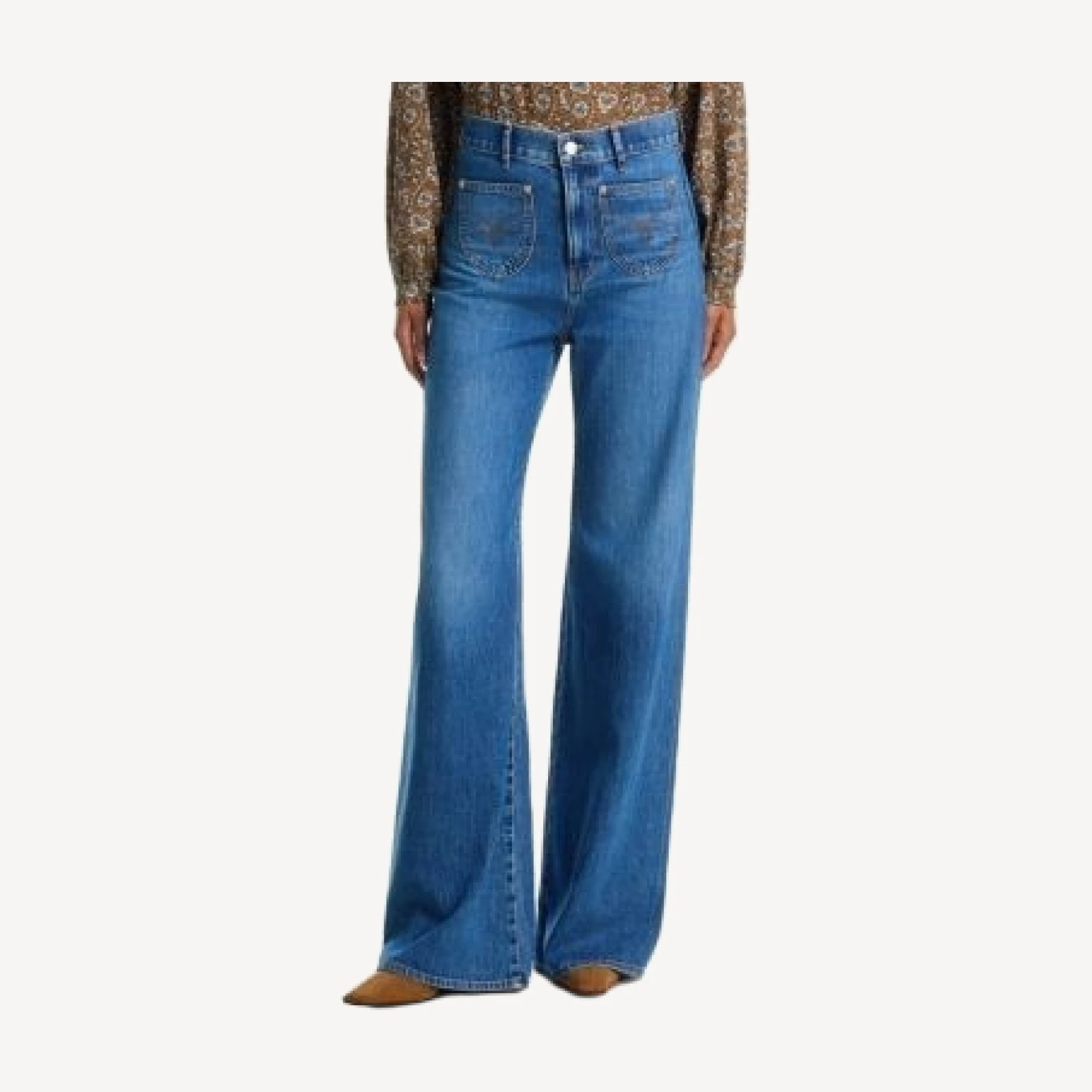 Veronica Beard Grant High Rise Wide Leg Jeans in Wanderer