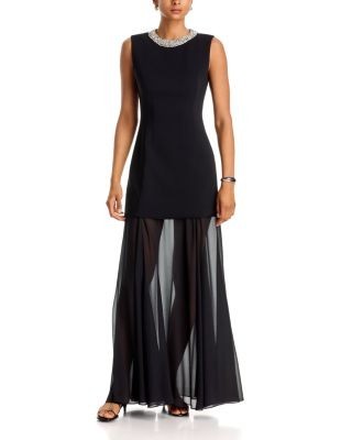 Veronica Beard Luminara Embellished Neck Gown