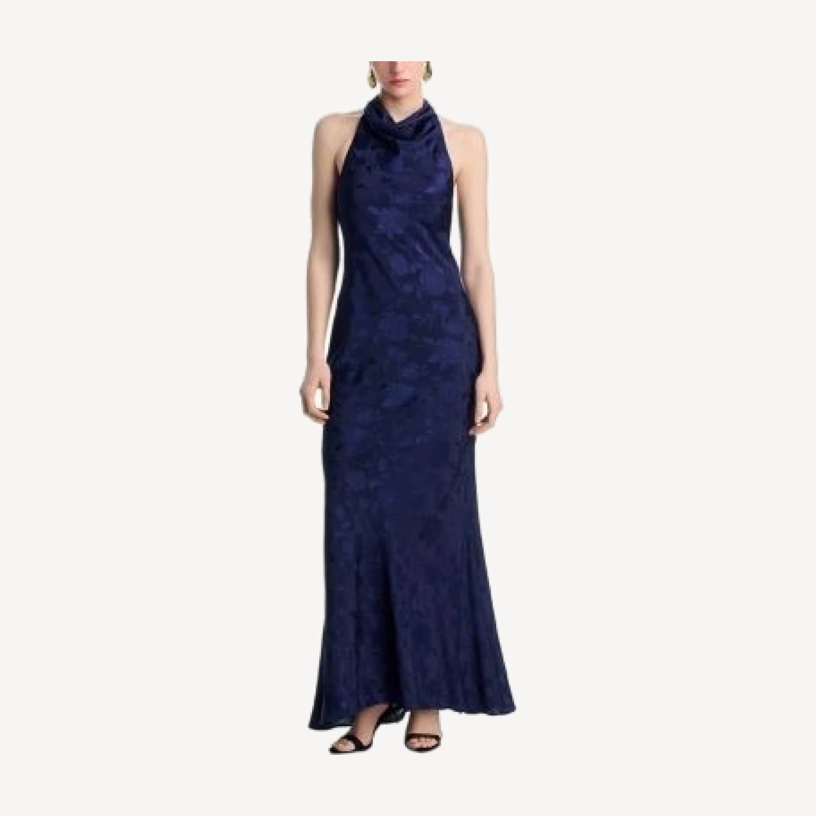 Aqua Jacquard Cowl Neck Dress - Exclusive