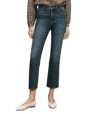 Veronica Beard Milla High Rise Slim Straight Leg Jeans in Roadside Blue