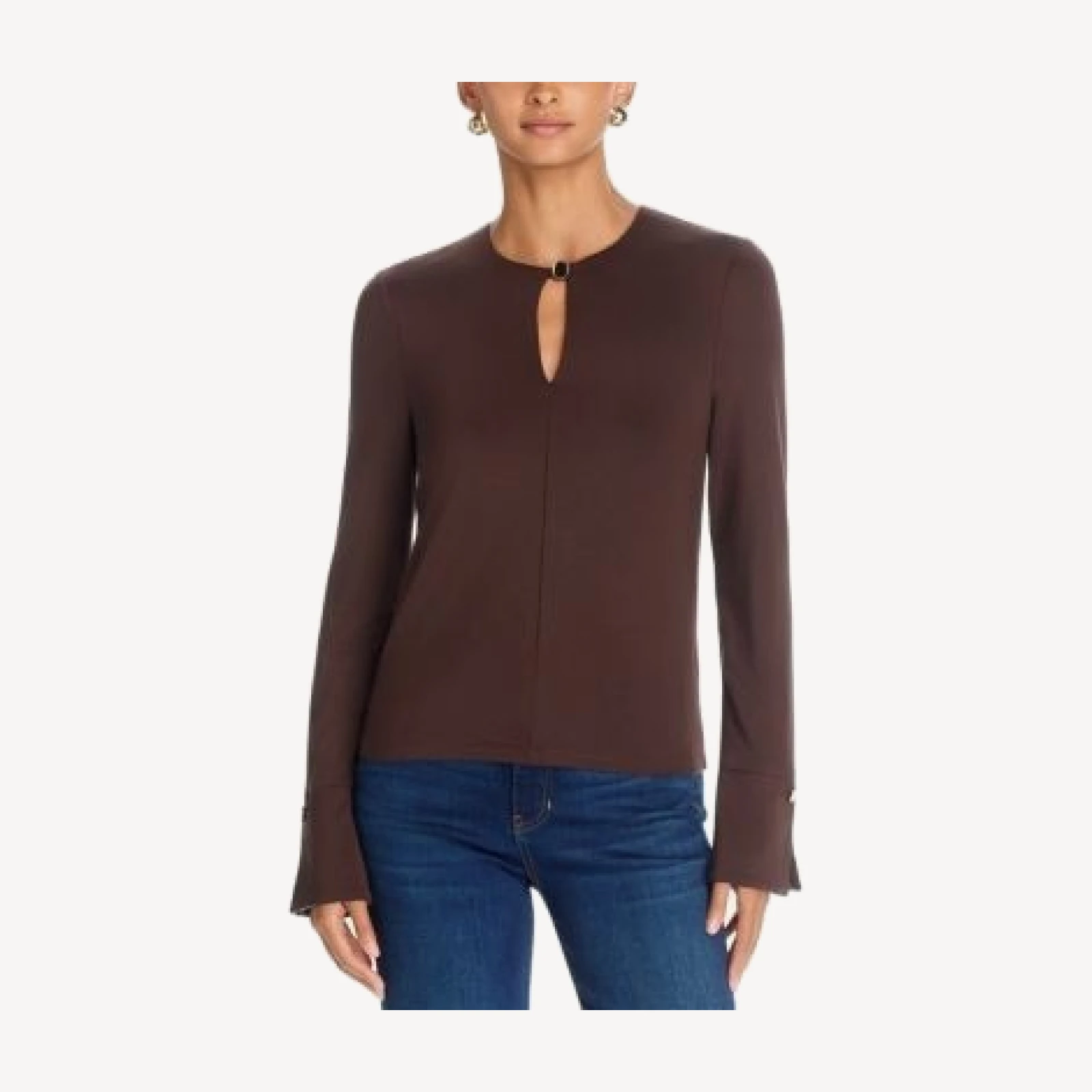 Veronica Beard Zyris Keyhole Neck Top