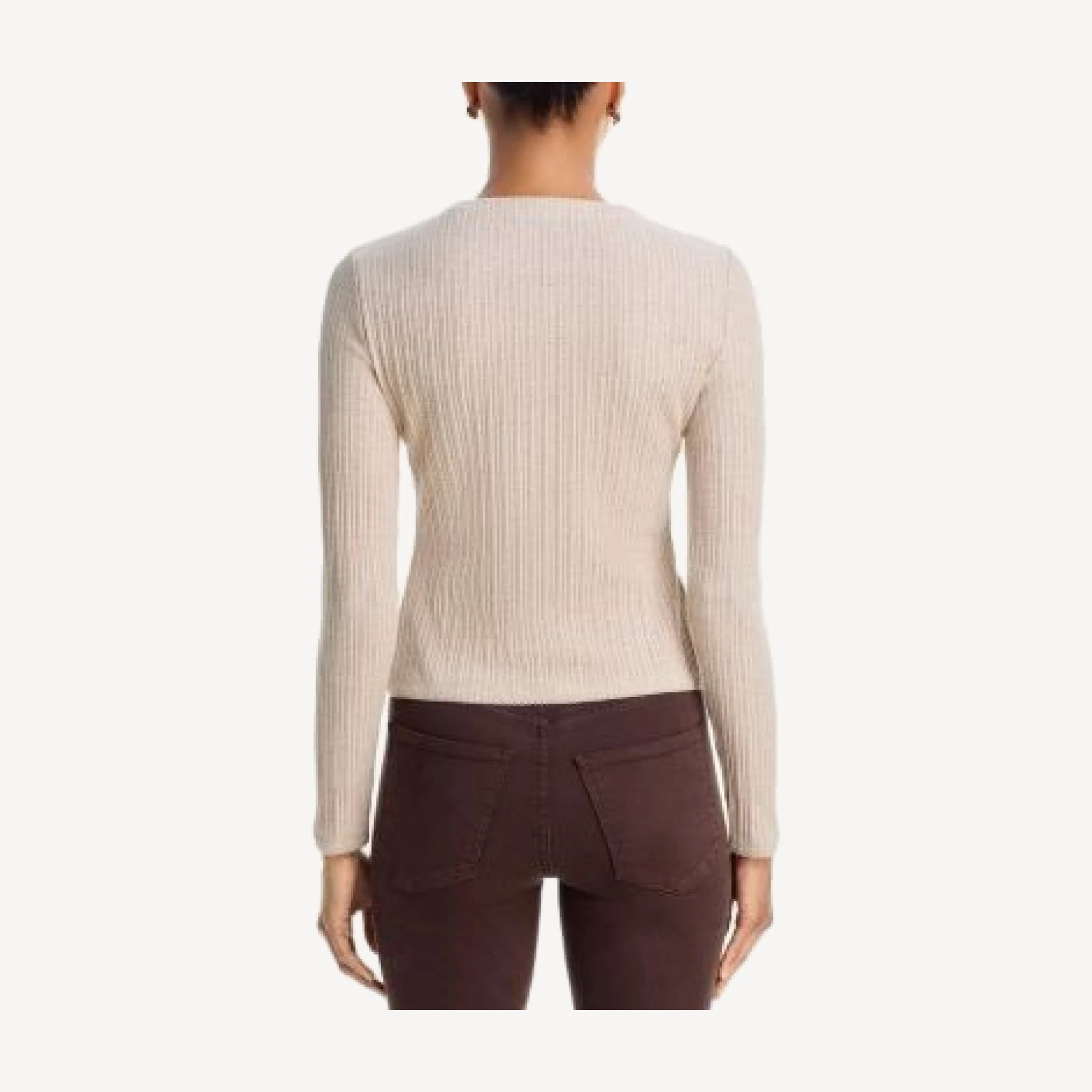 Veronica Beard Lira Picot Trim Crewneck Cardigan