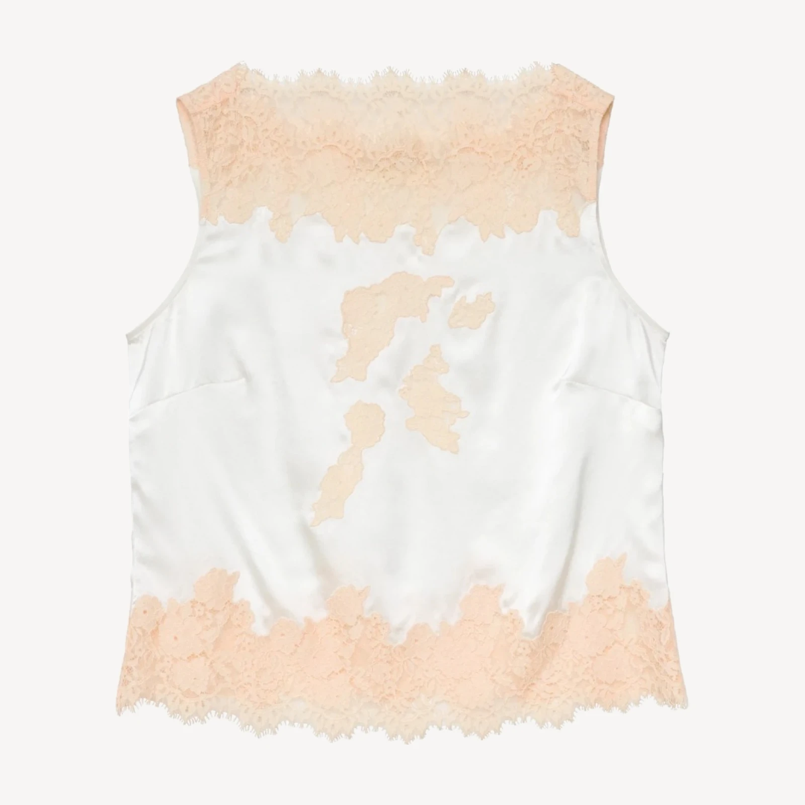 VIVIANE TOP -- SALT AND PEACH LACE