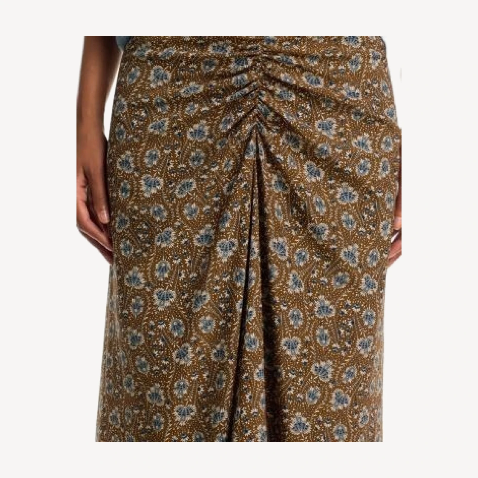 Veronica Beard Limani Ruched Midi Skirt