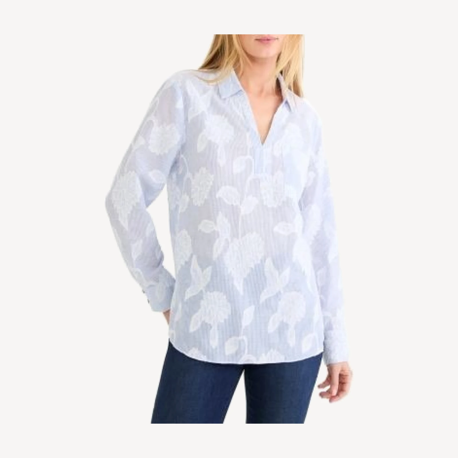 Nic+Zoe Floral Jacquard Top