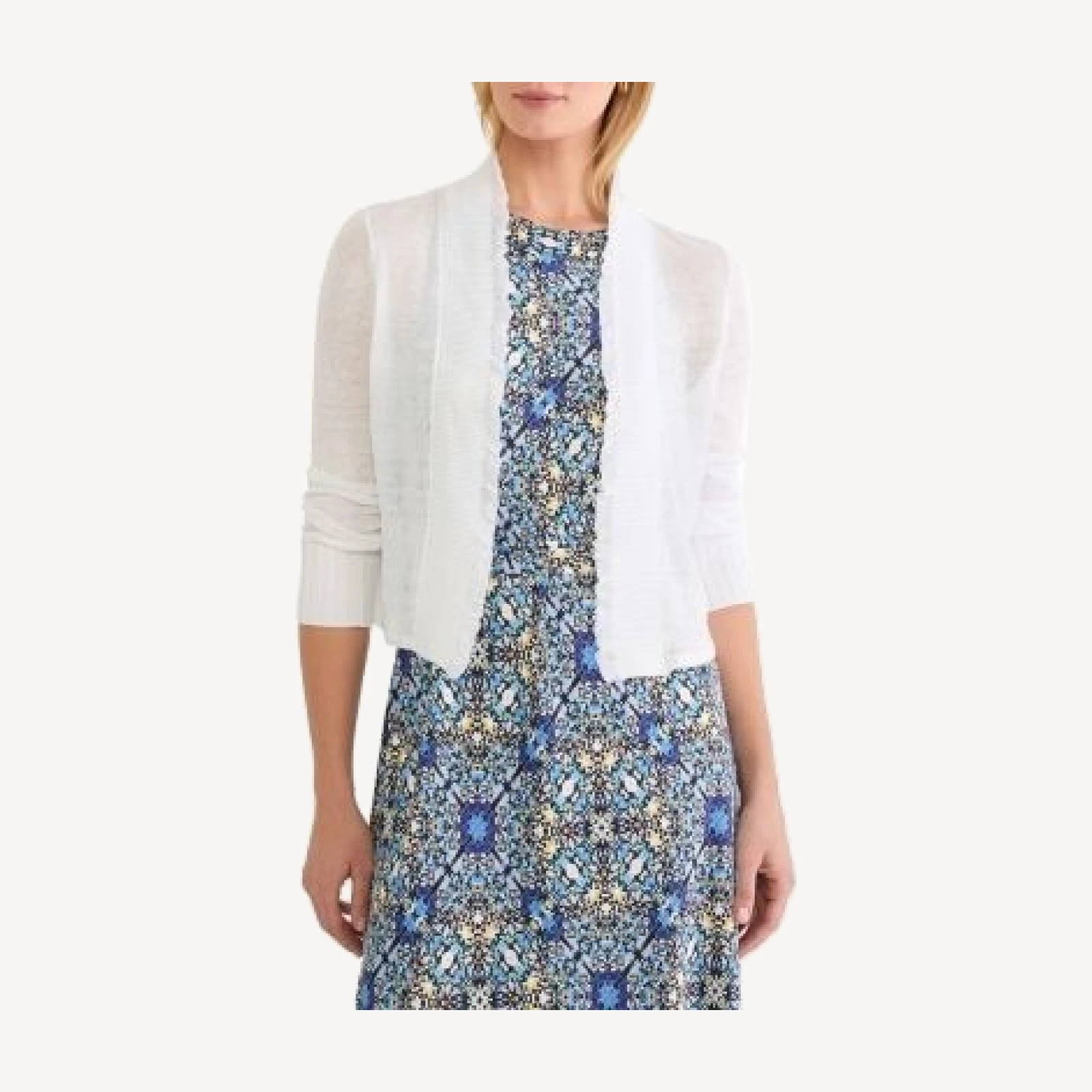 Nic+Zoe Ruffle Feather Knit Cardigan