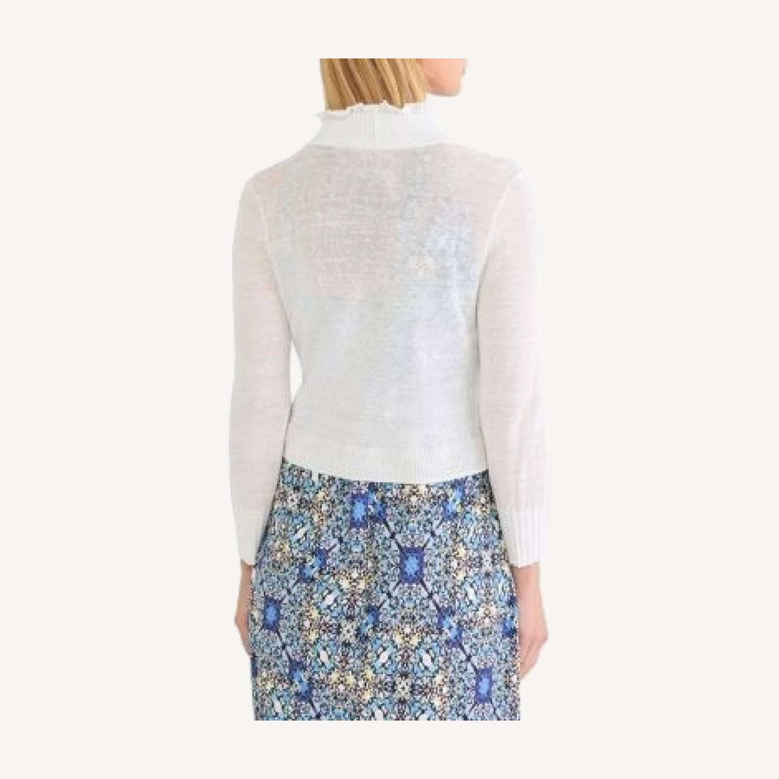 Nic+Zoe Ruffle Feather Knit Cardigan