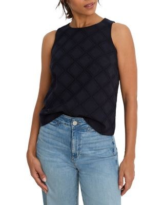 Nic+Zoe Diamond Eyelet Top