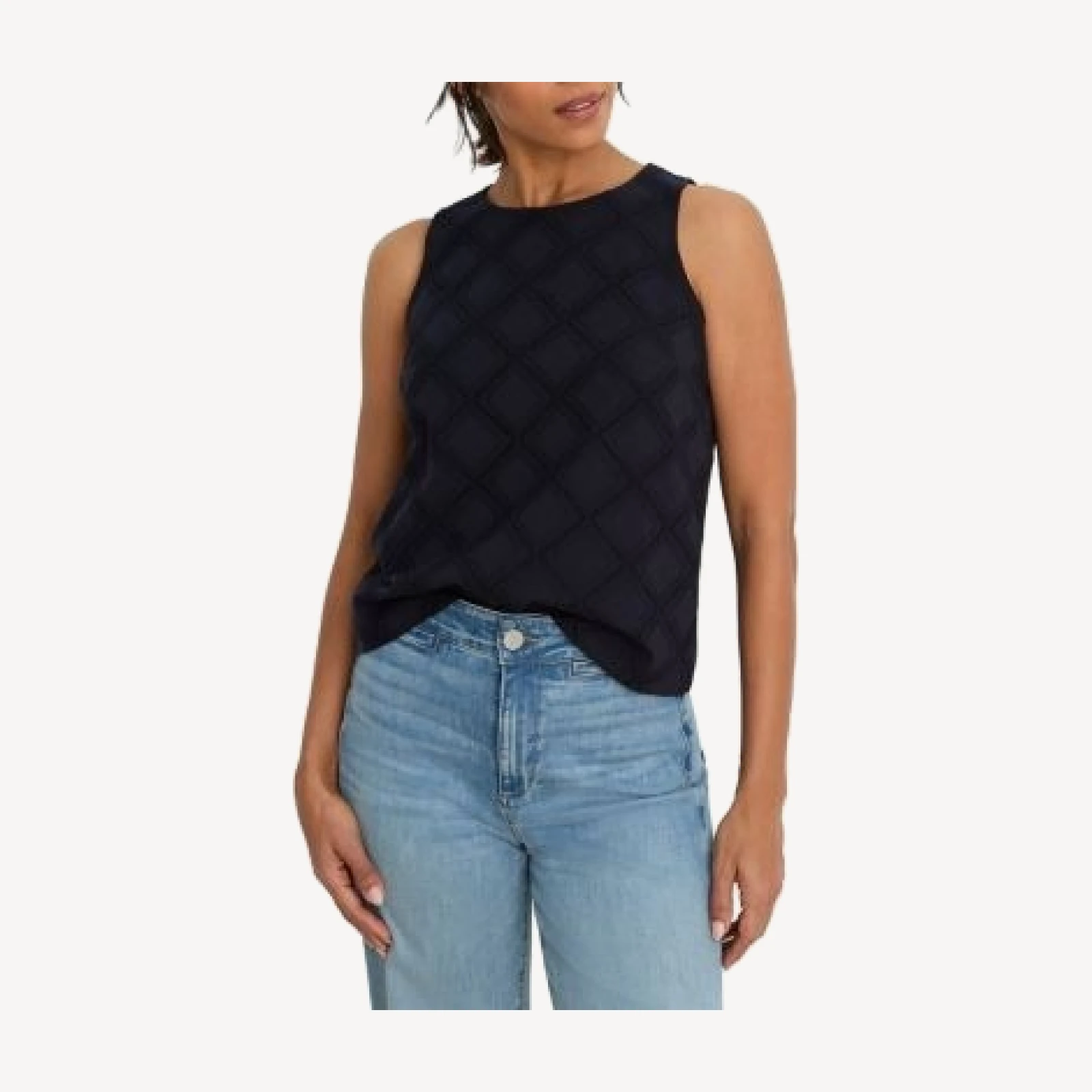 Nic+Zoe Diamond Eyelet Top
