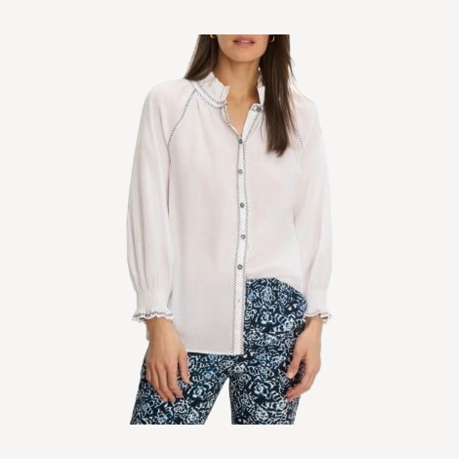 Nic+Zoe Zigzag Stitch Shirt