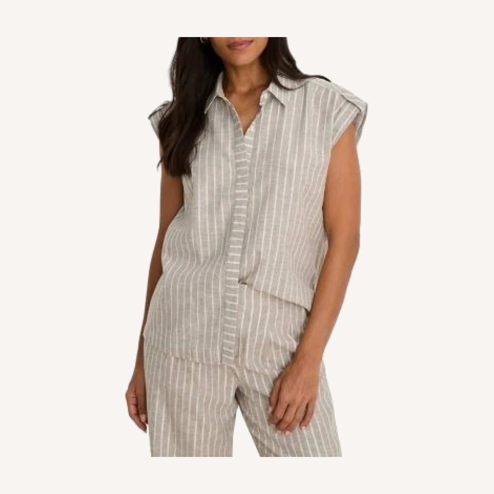 Nic+ Zoe Linen Blend Resort Shirt