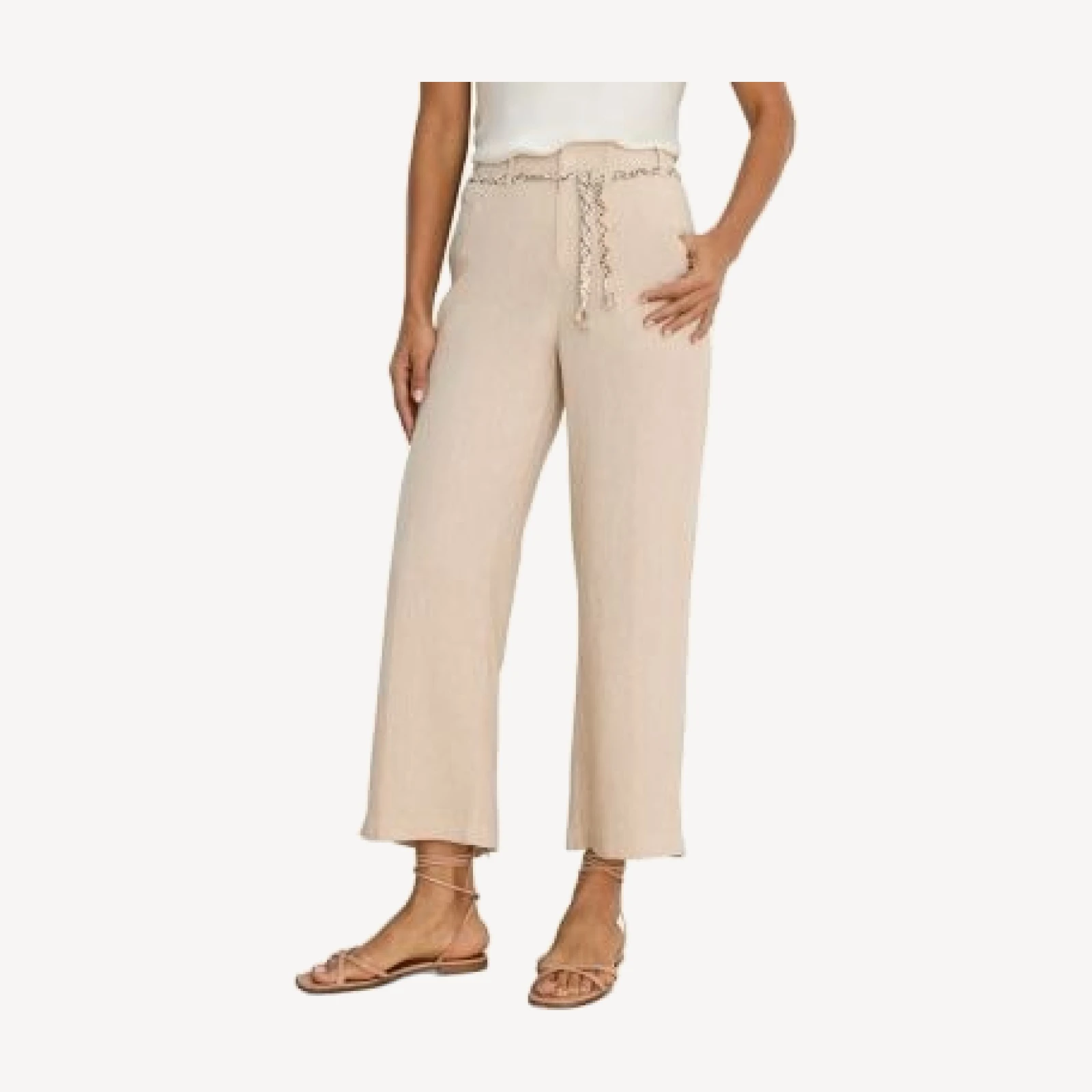 Nic+Zoe Eliot Wide Leg Belted Crop Pants