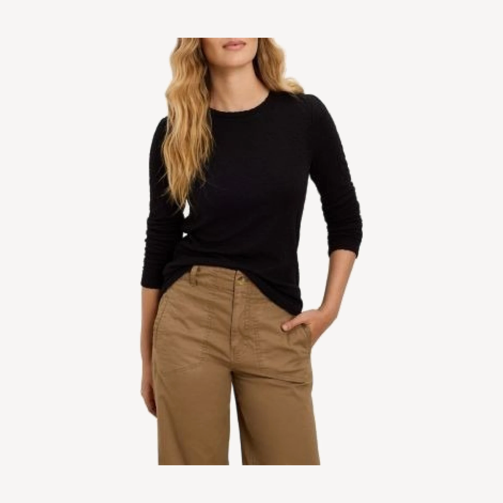 Nic+Zoe Crinkle Knit Long Sleeve Top