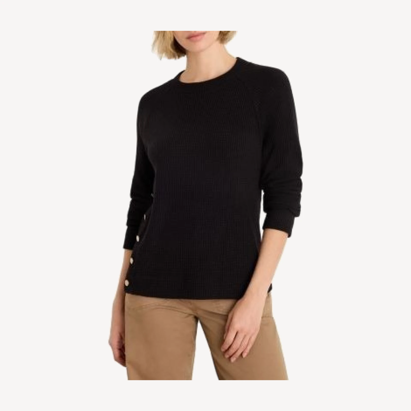Nic+Zoe Waffle Knit Side Button Top