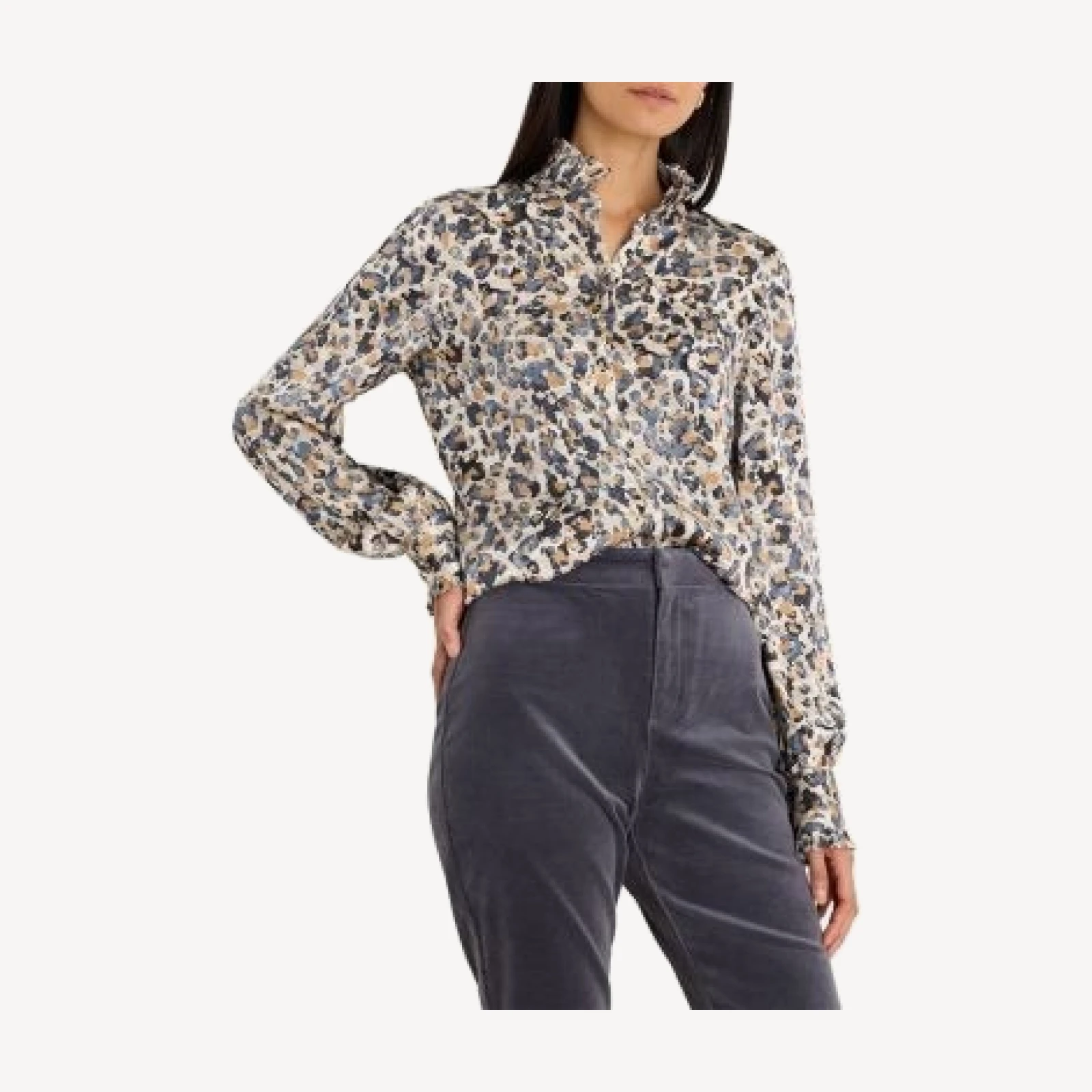 Nic+Zoe Gilded Flakes Ruffle Trim Shirt, photo 1