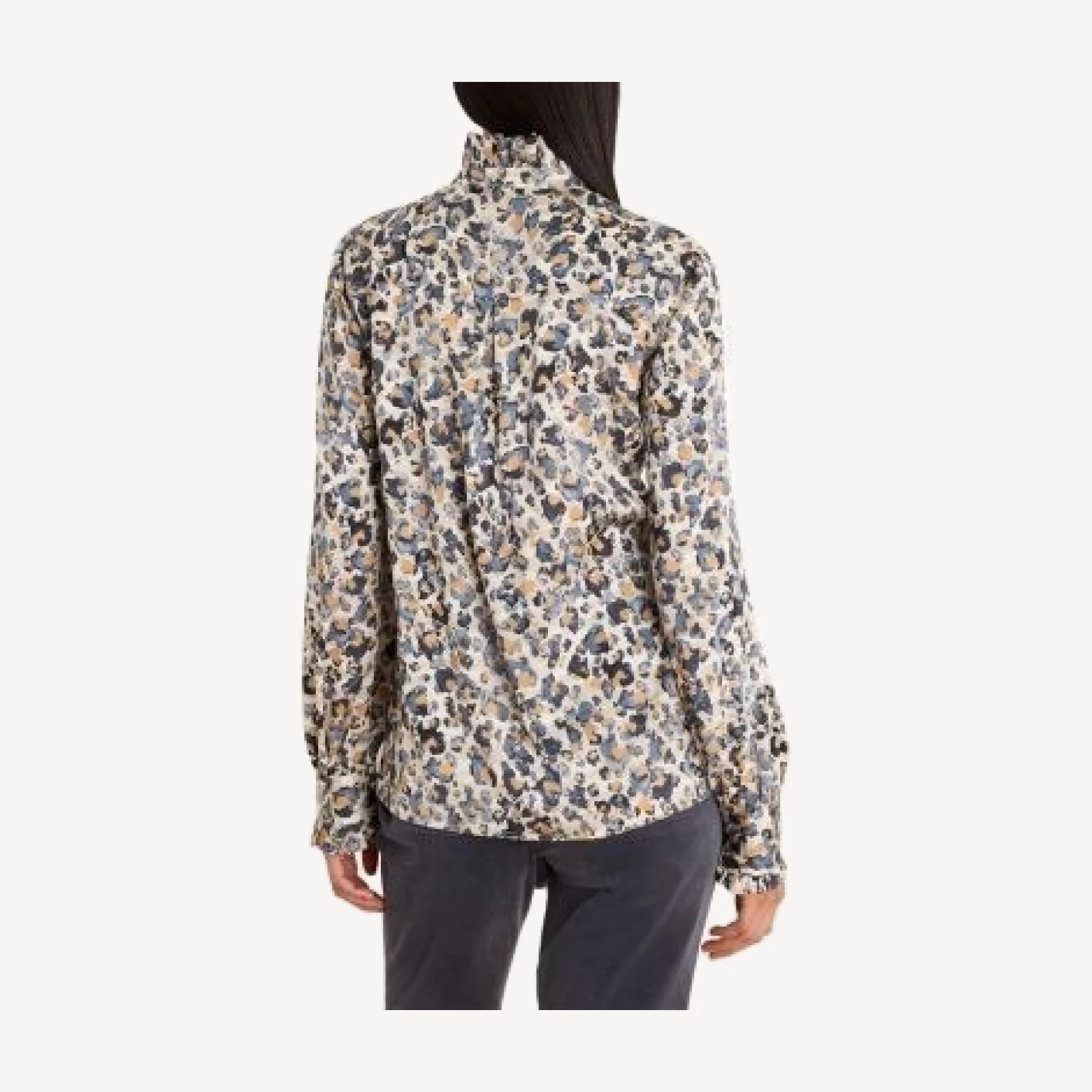 Nic+Zoe Gilded Flakes Ruffle Trim Shirt, cutout