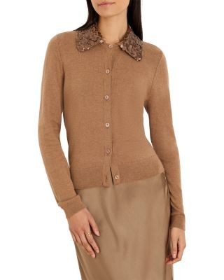 Nic+Zoe Sequin Collar Cardigan