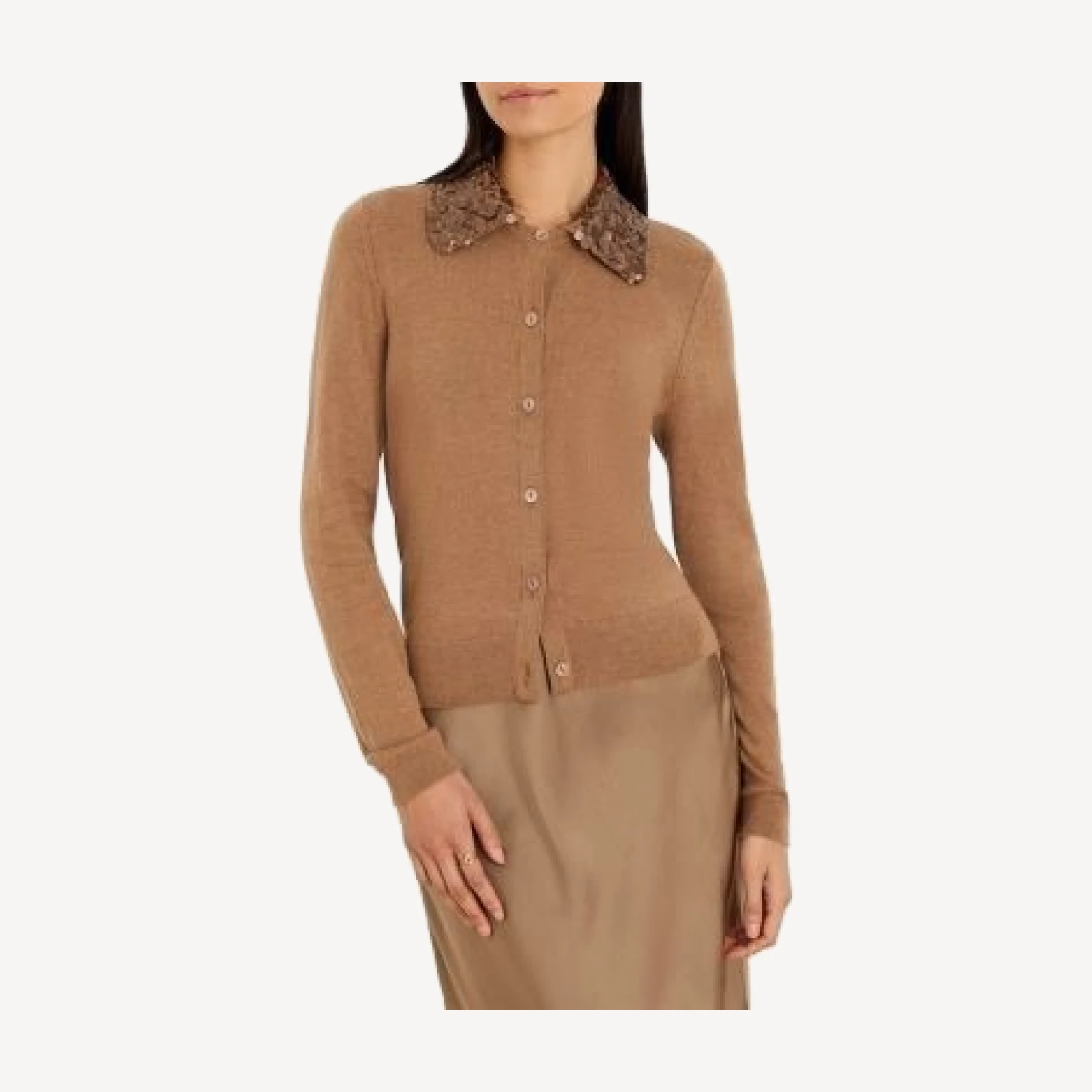 Nic+Zoe Sequin Collar Cardigan