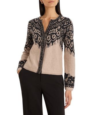 Nic+Zoe Placed Lace Print Cardigan