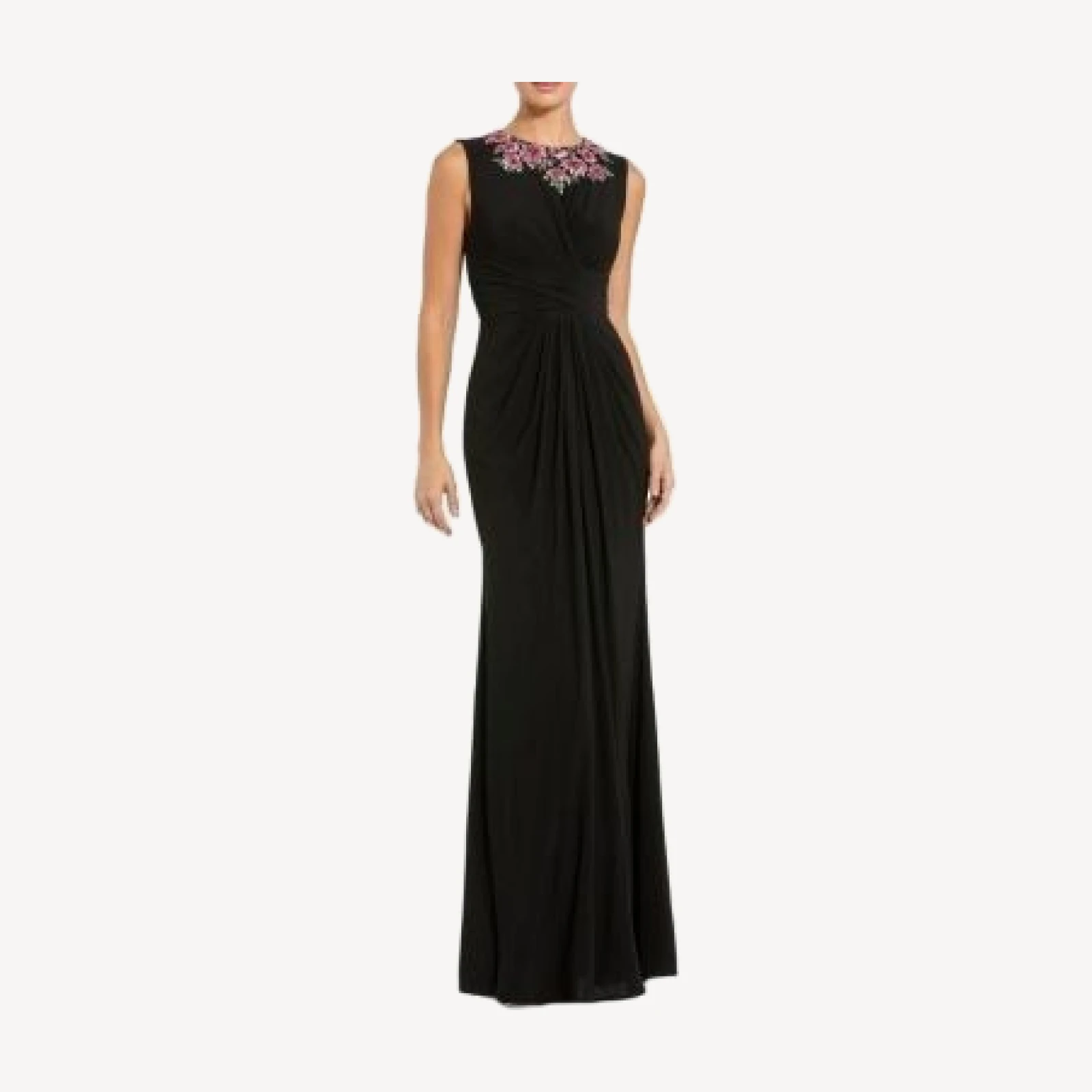 Mac Duggal Jersey Twist Gown with Beaded Shoulders