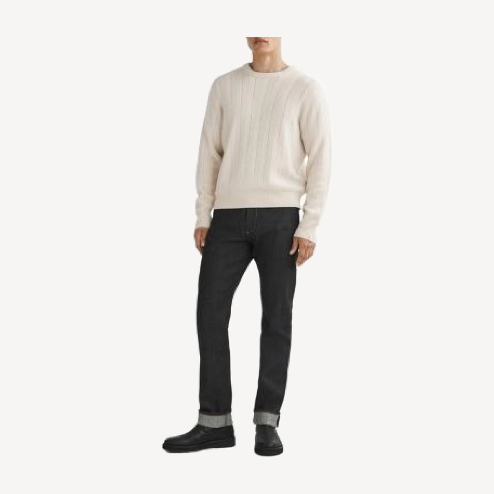 rag & bone Durham Herringbone Cashmere Crewneck Sweater